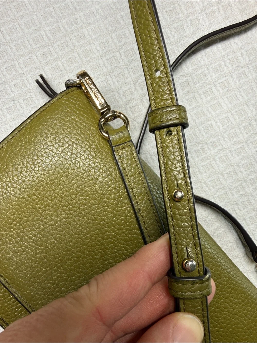 Michael Kors olive green wallet crossbody small leather bag